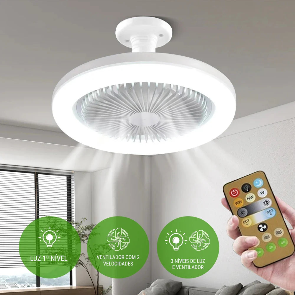 LED Ceiling Fan con Light y Remote Control