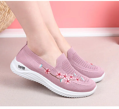 Feminine Comfort Flower Sneakers
