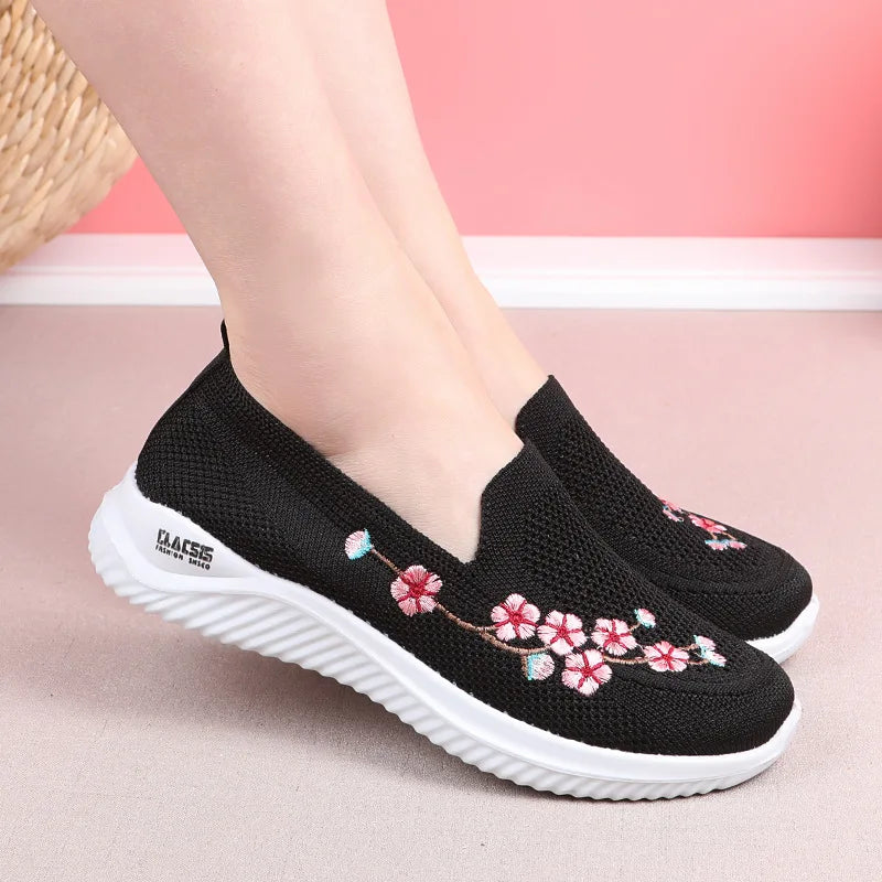 Feminine Comfort Flower Sneakers