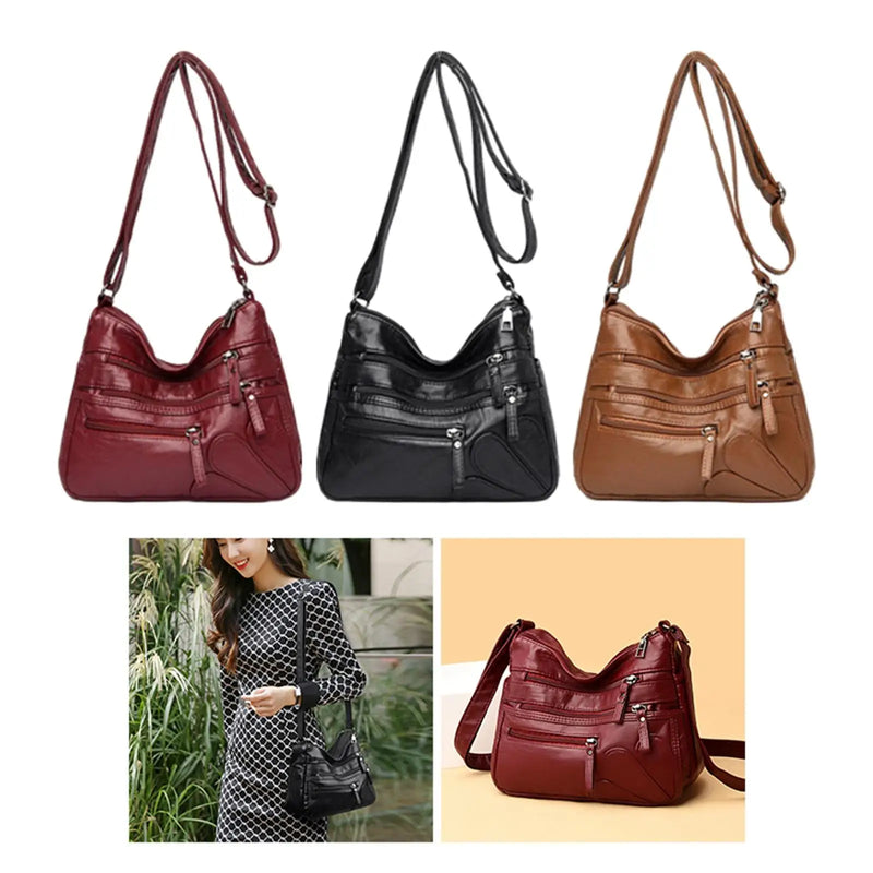Bolso de hombro de cuero para mujer