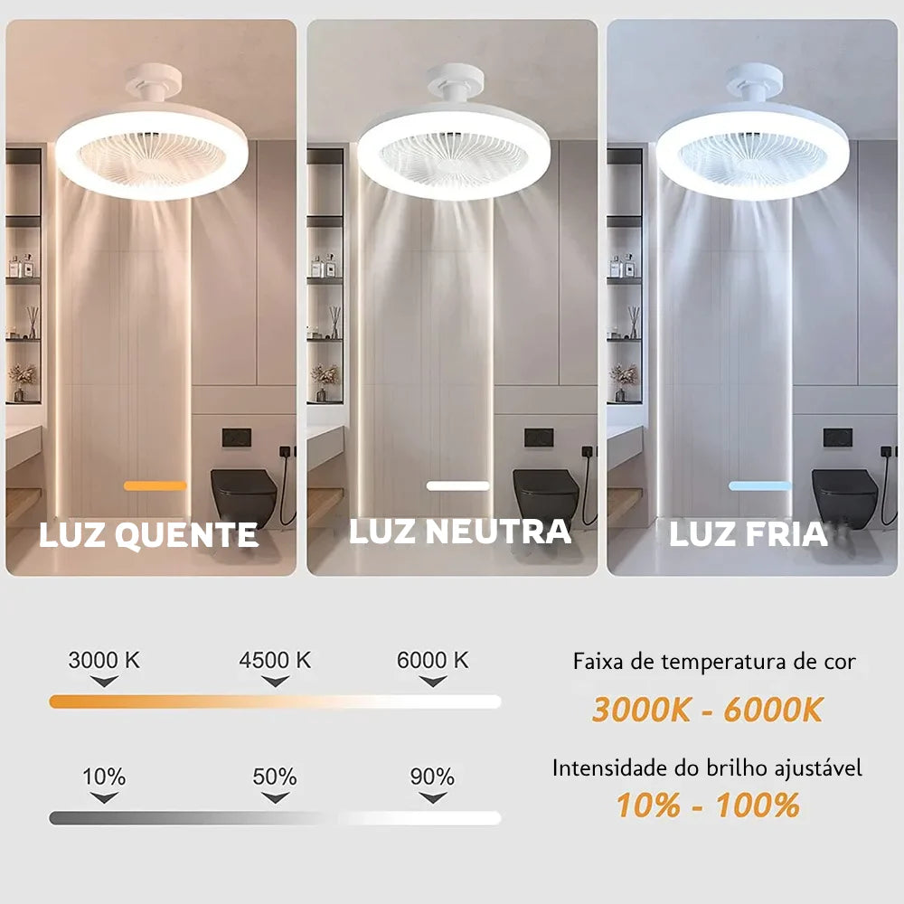 LED Ceiling Fan con Light y Remote Control